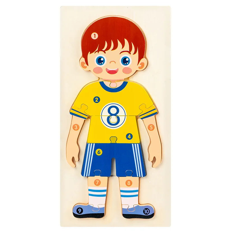 Baby character cognitive puzzle,Montessori early education toys are suitable for babies aged 1.5 to 3 years old