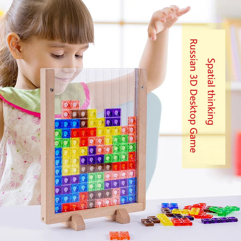 3D Tetris Block Puzzle，Children's educational jigsaw puzzle toys