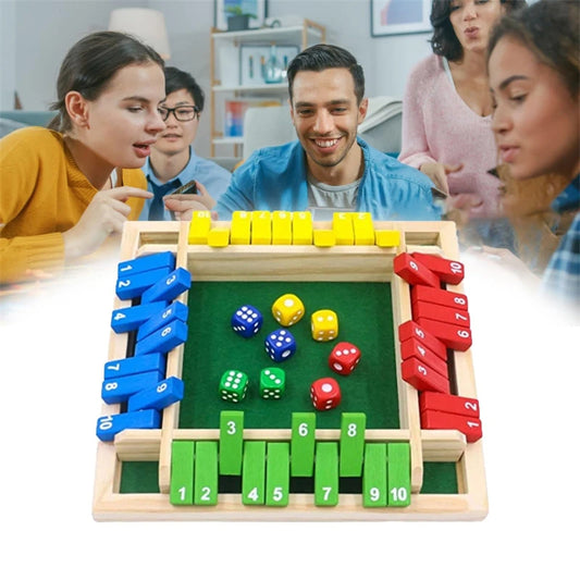 Four-Sided Flip Card Games，Wooden intelligence digital toys