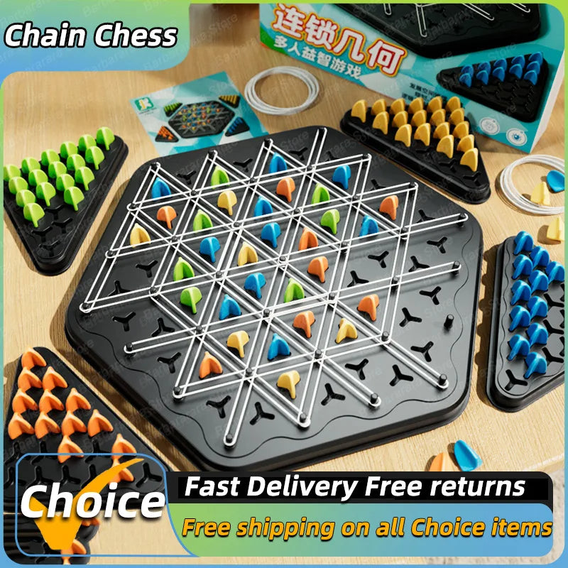 Chain triangle chess, parent-child interactive puzzle board game