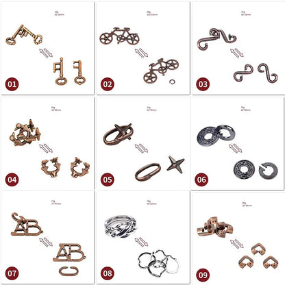 Puzzle Metal Fidget Toys，Alloy intelligence unlocking toys