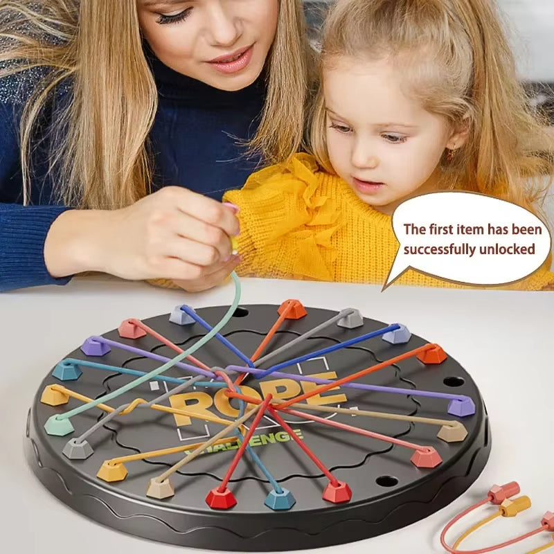Kid Rope Knots Sensory Social Board Game,Untie the rope to challenge parent-child interactive game to exercise logical thinking game