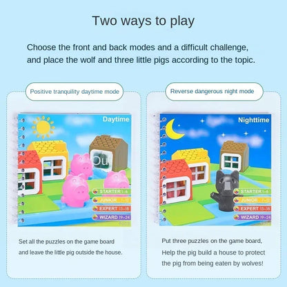 The story of the three little pigs puzzle game，Three Little Pigs Smart Hide Seek Board Games