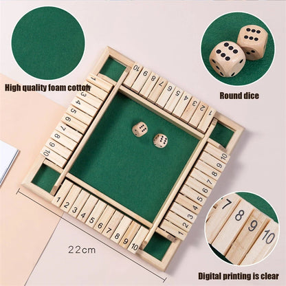 Four-Sided Flip Card Games，Wooden intelligence digital toys