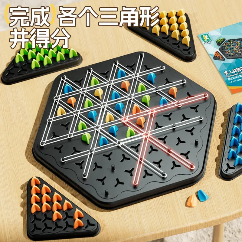 Chain triangle chess, parent-child interactive puzzle board game