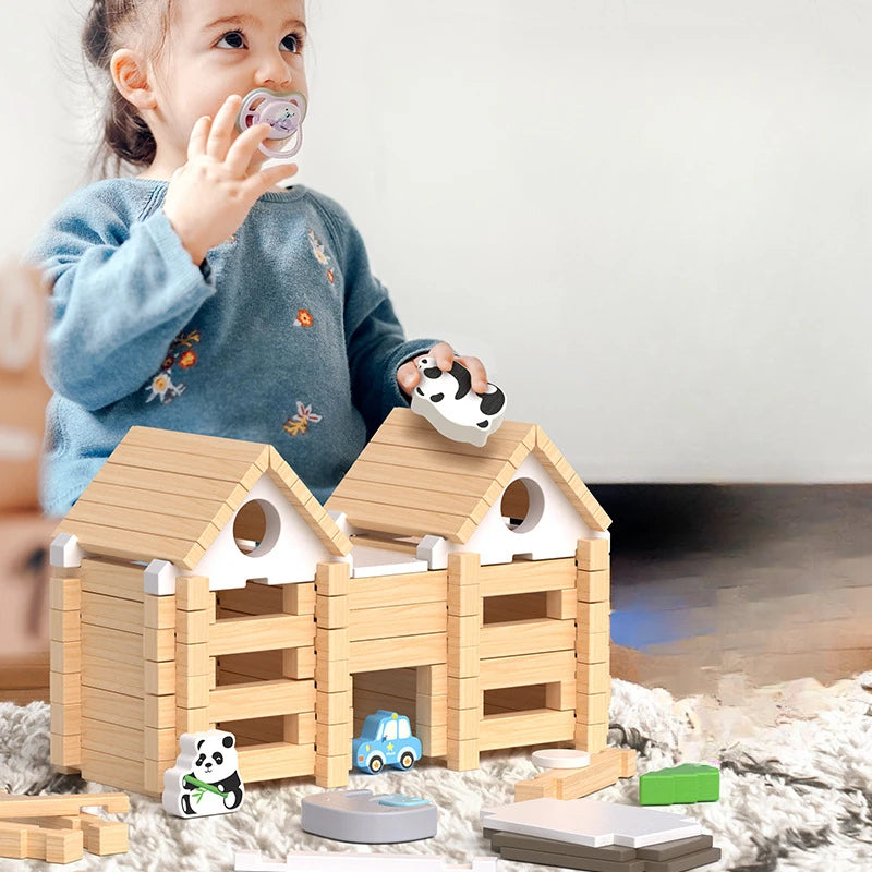 Mortise and tenon building blocks little architect children's educational toys