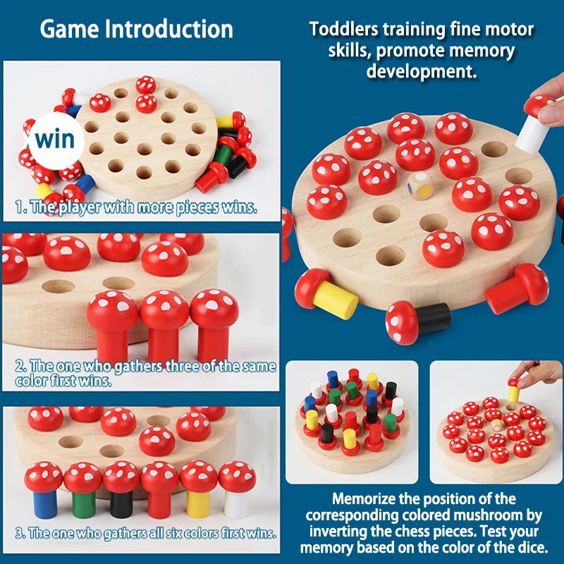 Parent-child interactive game mushroom carrot memory chess toy