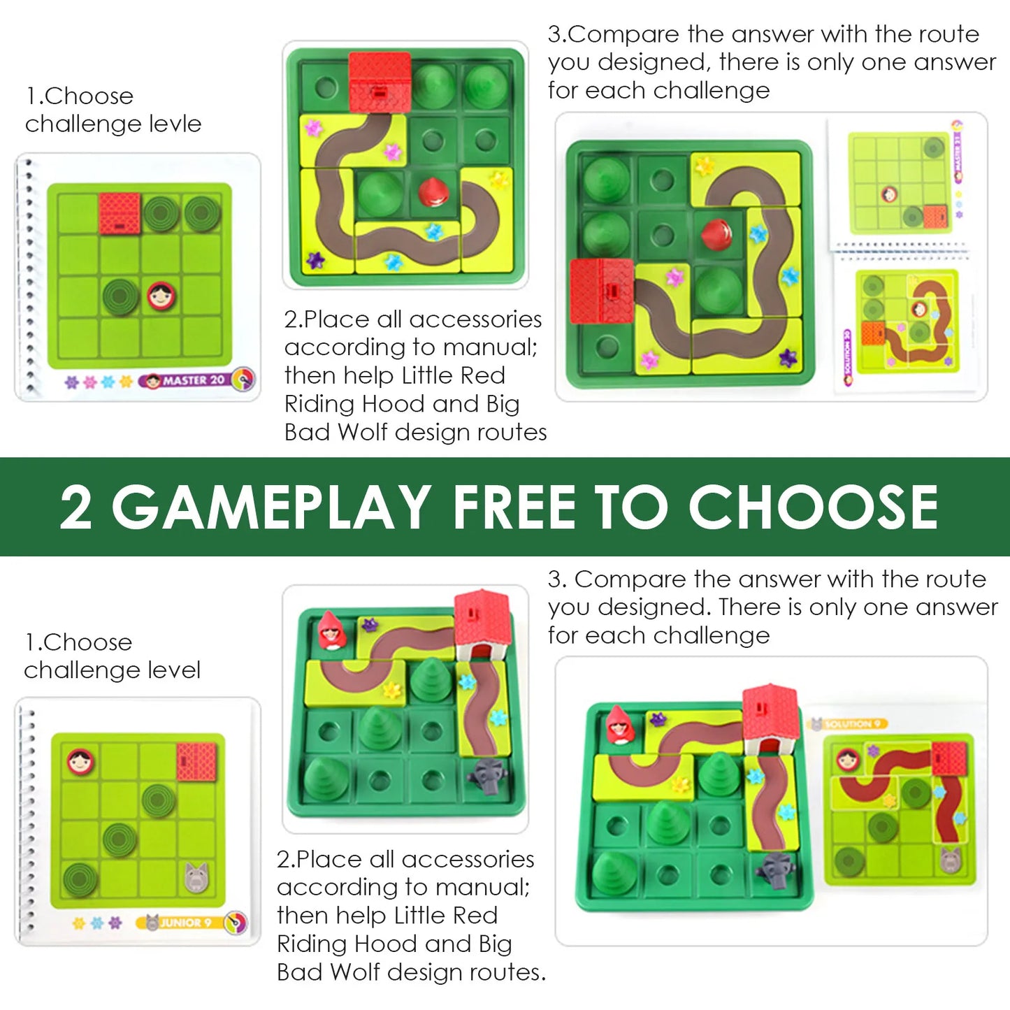 Children's educational toys Montessori early childhood toys Little Red Riding Hood story intellectual games