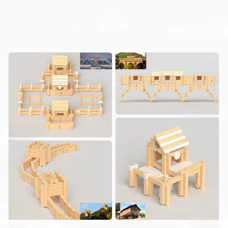 Mortise and tenon building blocks little architect children's educational toys