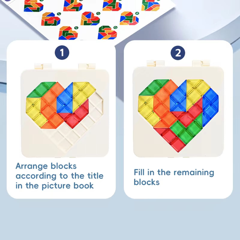 IQ Heart Shaped Jigsaw Puzzle Game 120 Levels Challenge Board Game Children's Intelligence Development Learning Toy