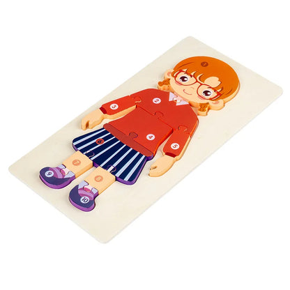 Baby character cognitive puzzle，Montessori early education toys are suitable for babies aged 1.5 to 3 years old