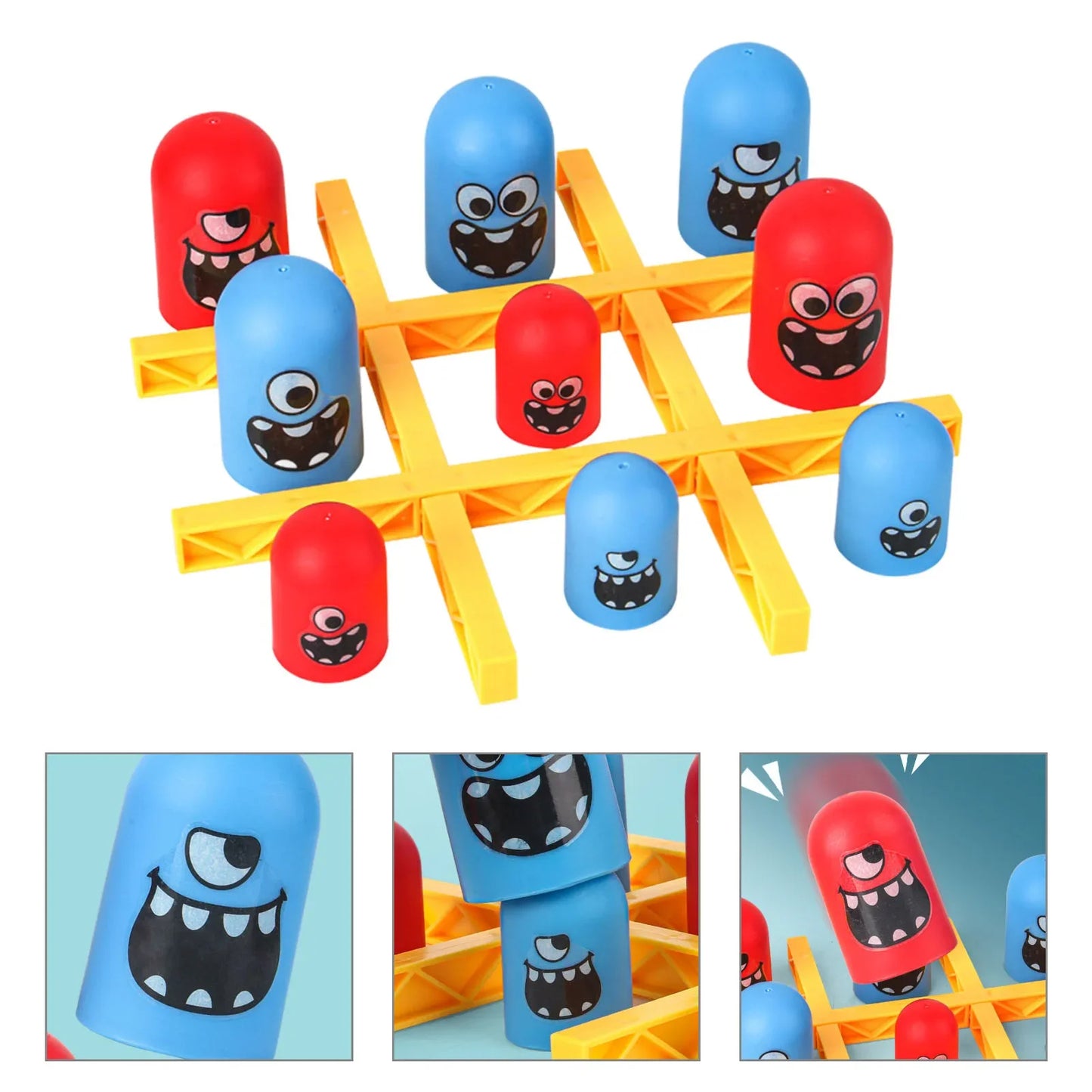 A different tic-tac-toe game, where large pieces can eat small pieces, a parent-child interactive toy