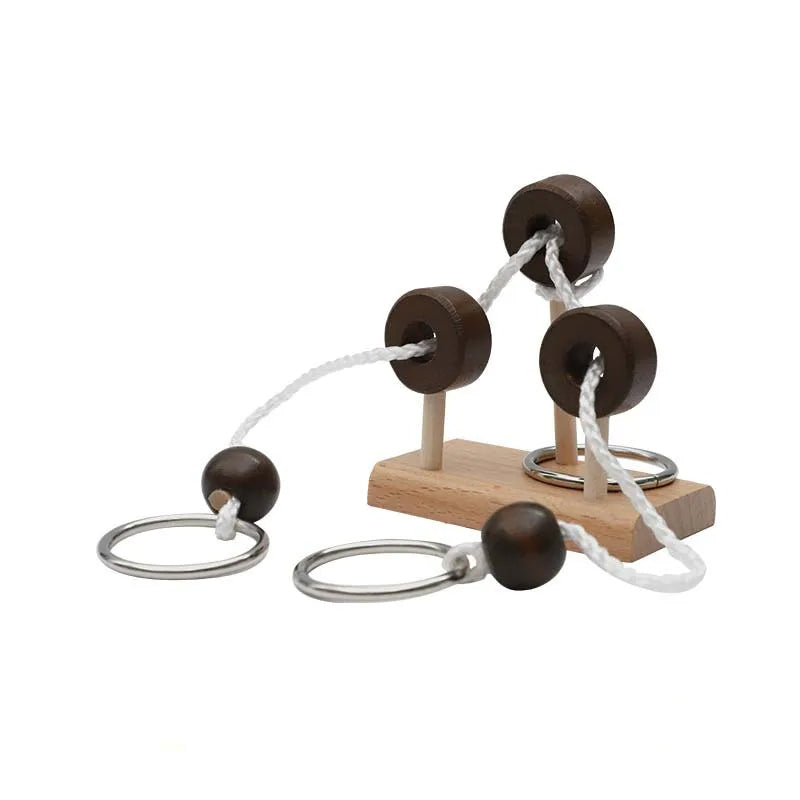 Wooden topological untie rope toys, Montessori teaching aids