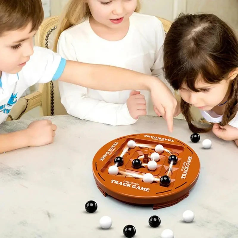 Track Logic Chess, a parent-child interactive game that exercises the brain