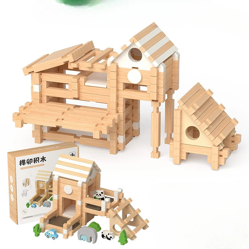 Mortise and tenon building blocks little architect children's educational toys