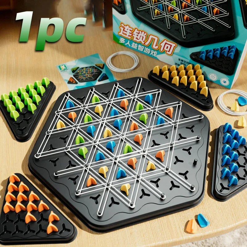 Chain triangle chess, parent-child interactive puzzle board game