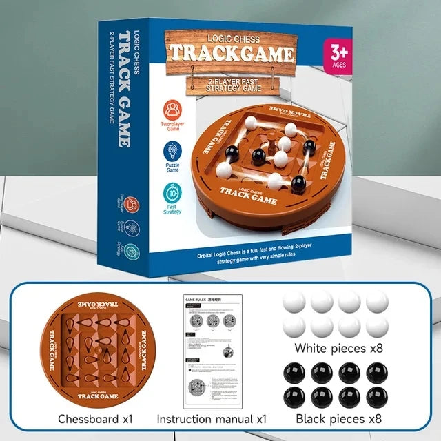 Track Logic Chess, a parent-child interactive game that exercises the brain