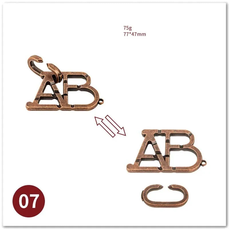 Puzzle Metal Fidget Toys，Alloy intelligence unlocking toys