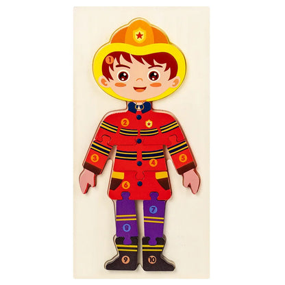 Baby character cognitive puzzle，Montessori early education toys are suitable for babies aged 1.5 to 3 years old