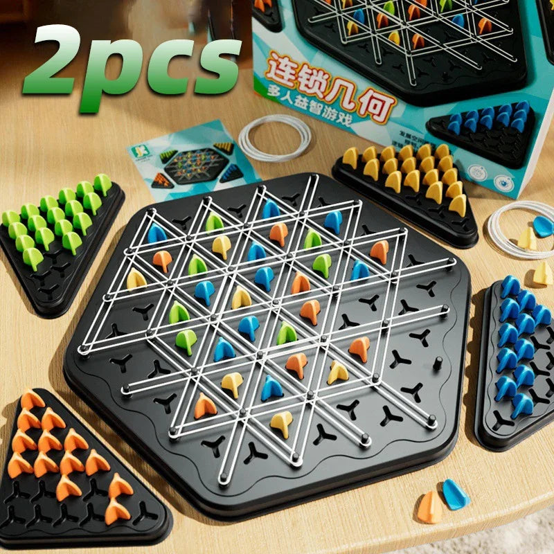 Chain triangle chess, parent-child interactive puzzle board game