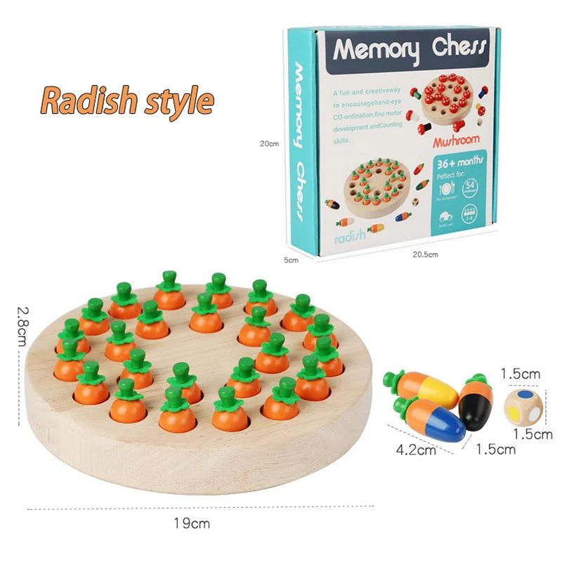 Parent-child interactive game mushroom carrot memory chess toy