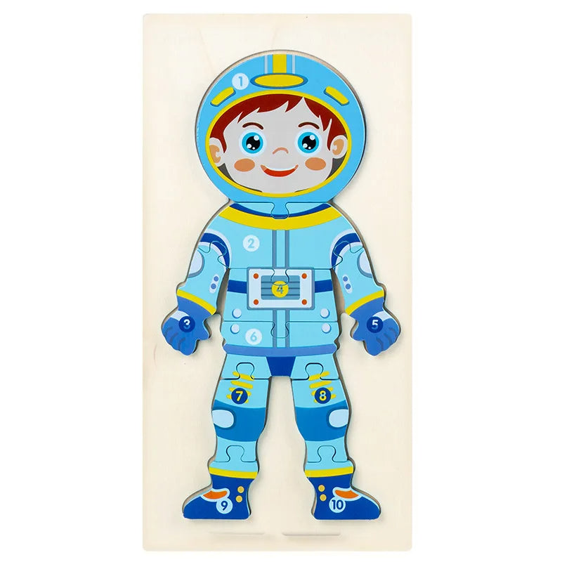 Baby character cognitive puzzle，Montessori early education toys are suitable for babies aged 1.5 to 3 years old