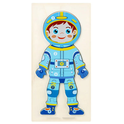 Baby character cognitive puzzle，Montessori early education toys are suitable for babies aged 1.5 to 3 years old