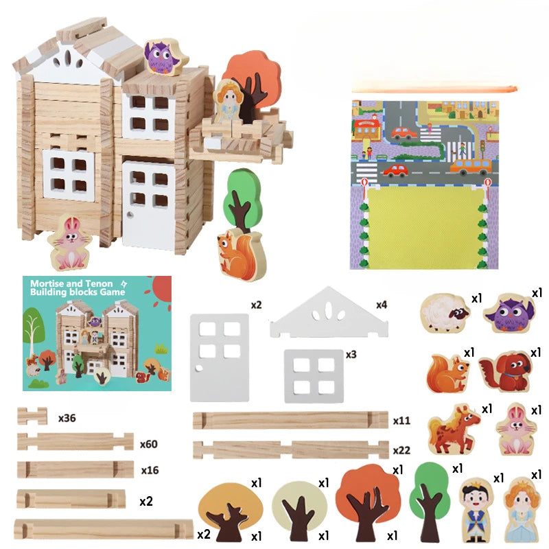 Mortise and tenon building blocks little architect children's educational toys