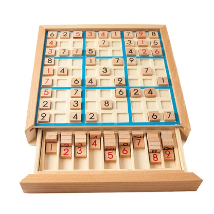 Sudoku number-filling game, Montessori wooden educational toy, number reasoning and logic game, Sudoku nine-square grid game