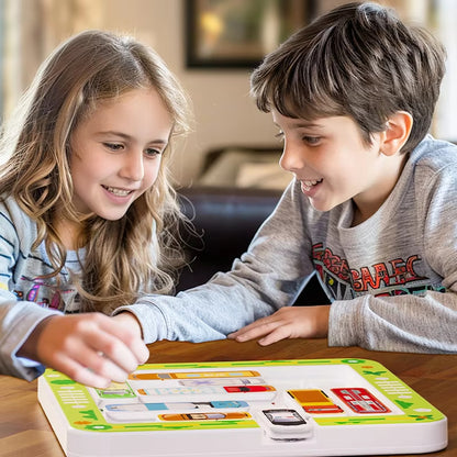 Children's car moving and exiting magnetic parking lot maze game, Montessori logical thinking challenge, intelligence clearance, educational toy