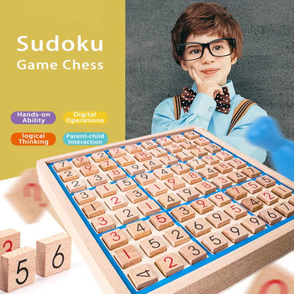 Sudoku number-filling game, Montessori wooden educational toy, number reasoning and logic game, Sudoku nine-square grid game