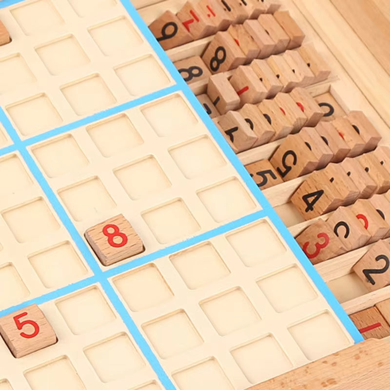 Sudoku number-filling game, Montessori wooden educational toy, number reasoning and logic game, Sudoku nine-square grid game