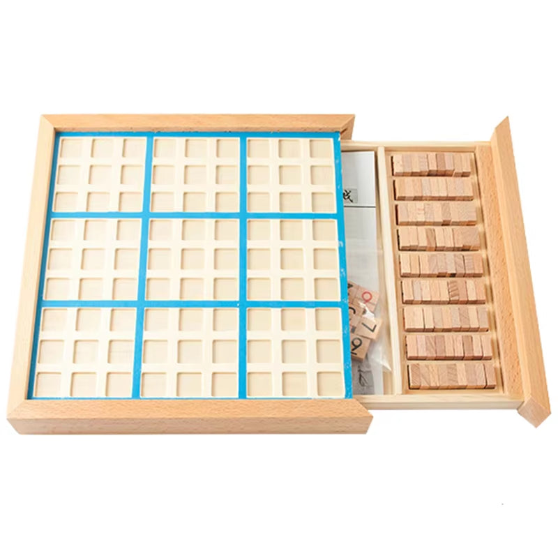 Sudoku number-filling game, Montessori wooden educational toy, number reasoning and logic game, Sudoku nine-square grid game