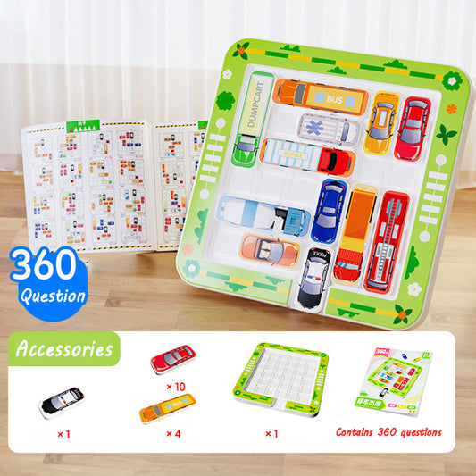 Children's car moving and exiting magnetic parking lot maze game, Montessori logical thinking challenge, intelligence clearance, educational toy