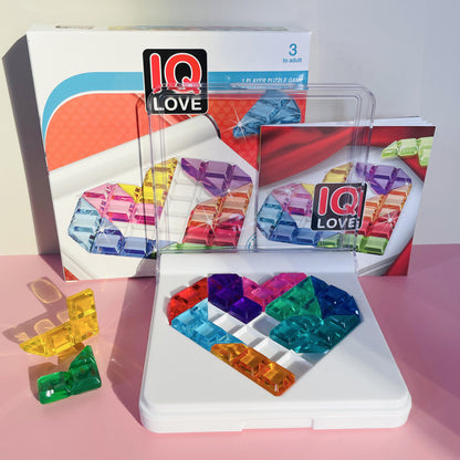 IQ Heart Shaped Jigsaw Puzzle Game 120 Levels Challenge Board Game Children's Intelligence Development Learning Toy