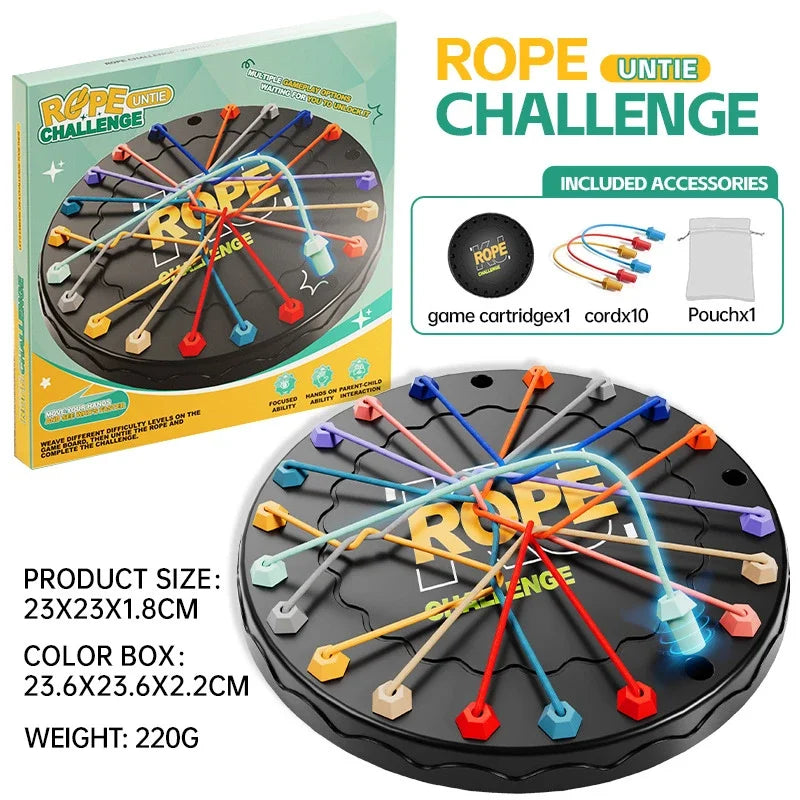 Kid Rope Knots Sensory Social Board Game,Untie the rope to challenge parent-child interactive game to exercise logical thinking game