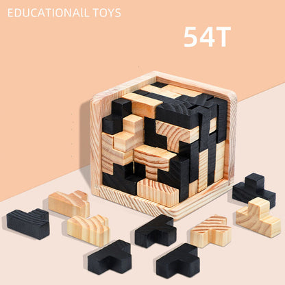 54T/54L magic cube, Chinese classical wooden educational toy Luban lock