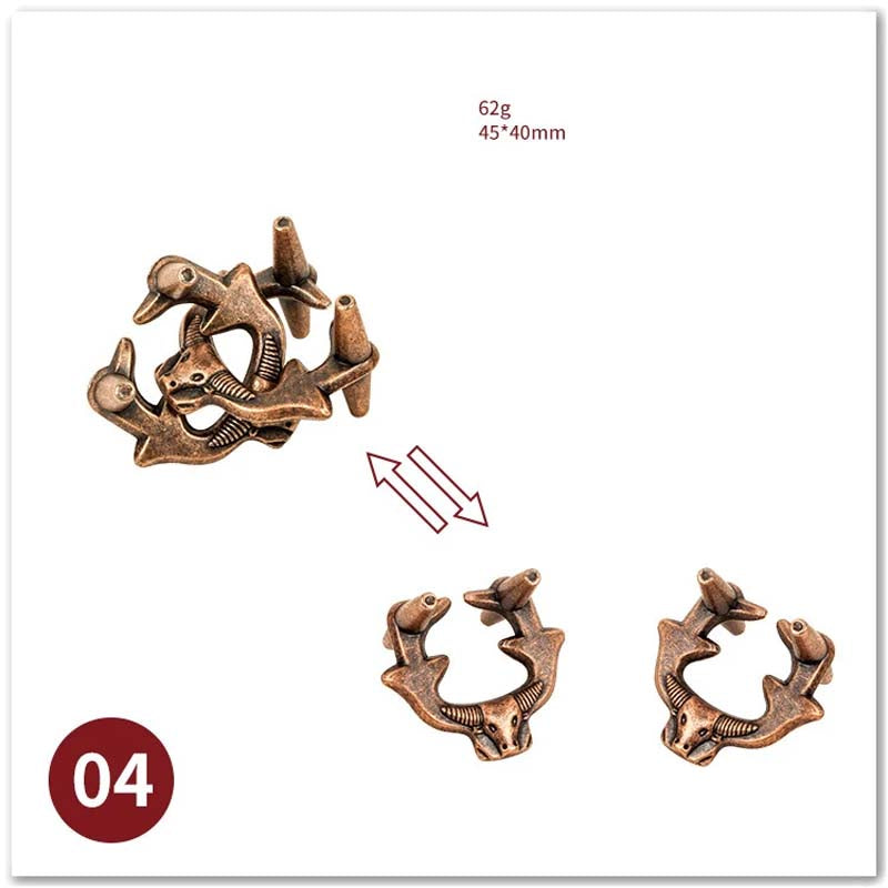 Puzzle Metal Fidget Toys，Alloy intelligence unlocking toys