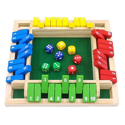 Four-Sided Flip Card Games，Wooden intelligence digital toys