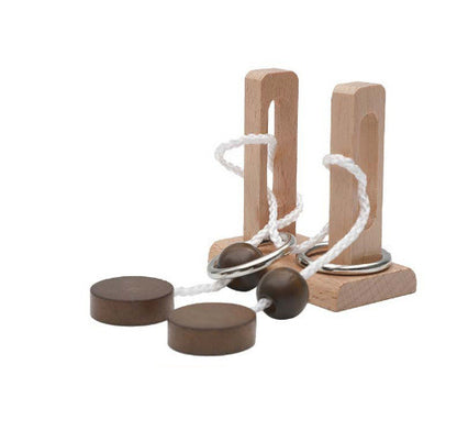 Wooden topological untie rope toys, Montessori teaching aids