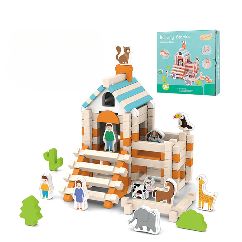 Mortise and tenon building blocks little architect children's educational toys