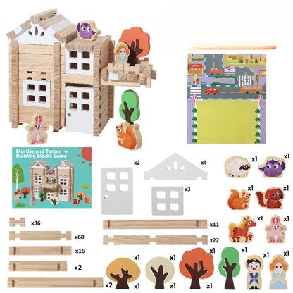 Mortise and tenon building blocks little architect children's educational toys
