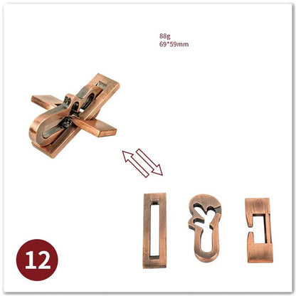 Puzzle Metal Fidget Toys，Alloy intelligence unlocking toys