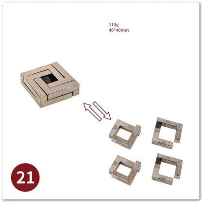 Puzzle Metal Fidget Toys，Alloy intelligence unlocking toys