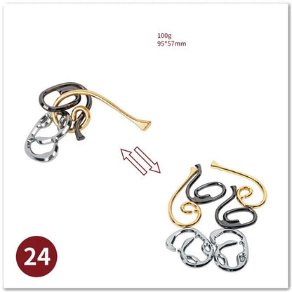 Puzzle Metal Fidget Toys，Alloy intelligence unlocking toys