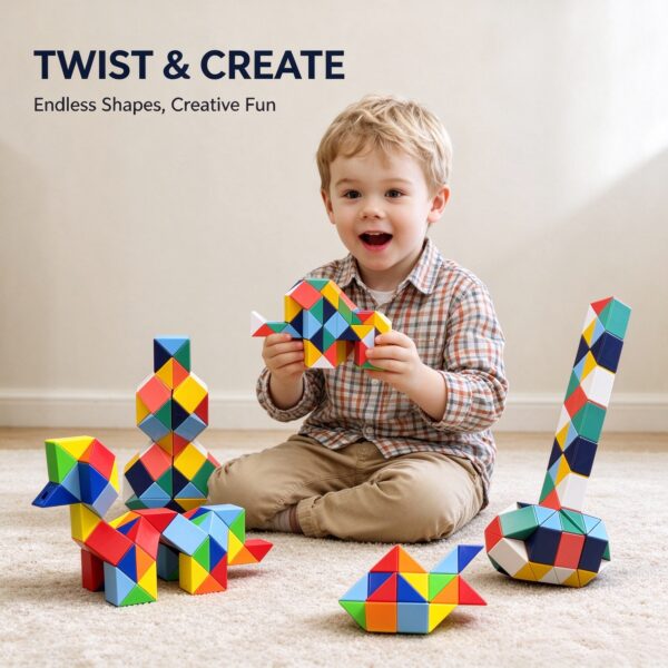 Twist Snake Puzzle – Morandi, Macaron & Rainbow Series (24–72 Segments)