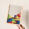 主图2 Wooden 3D Brain Teaser Drop Puzzle – Colorful Grid Logic Toy
