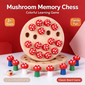 Wooden Mushroom Memory Game